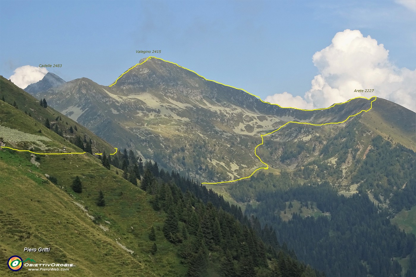 02 Dalla Baita del Camoscio tracciato percorso ad anello in Valegino ed Arete .JPG -                                
